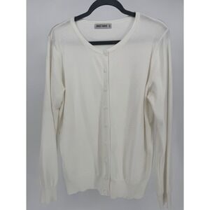 GRACE KARIN Womens Cream White Button Cardigan Sweater Plus Size 2XL Long Sleeve